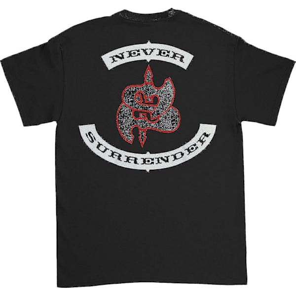 Saxon Herre Denim og Læder T-Shirt Sort