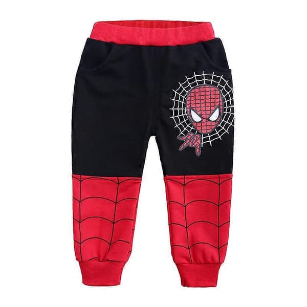 Børne Spiderman Træningsdragt Hættetrøje Lynlås Sweatshirt Pullover Bukser Sæt Gaver Black 110