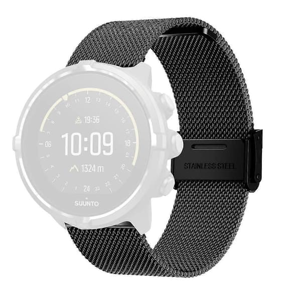 Suunto 9 Milanese Nice -soljen kellon ranneke Black