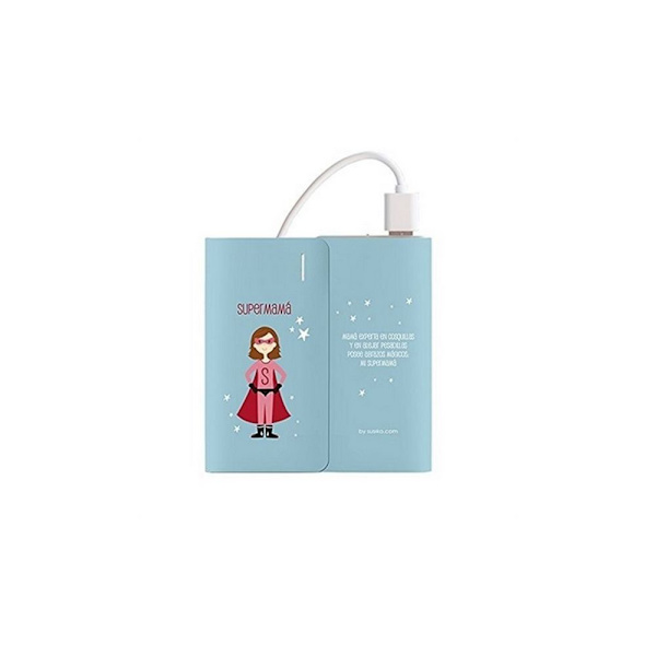 Powerbank supermama 4000 mAh Blåt batteri