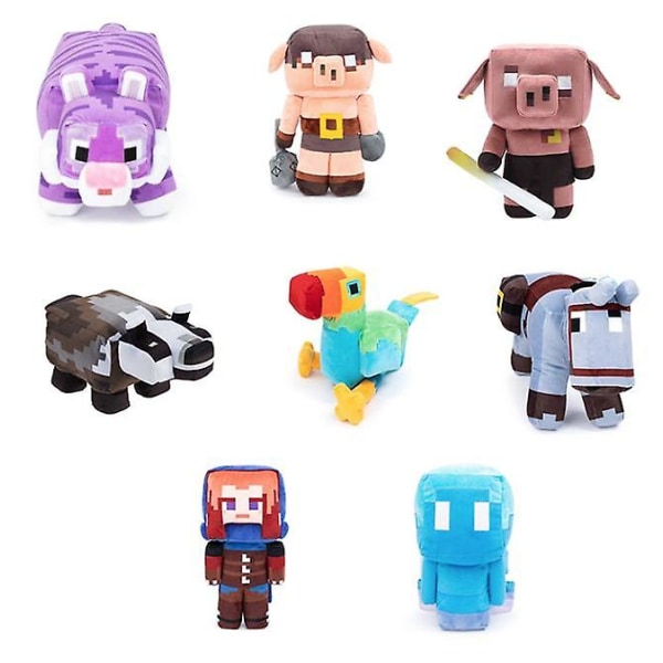 Minecraft Legends Plysch 25 cm Character Doll Samlarpresent för fans 3 år och äldre Scallions Pig