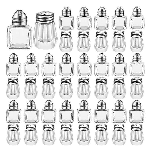 Mini Salt- og pepperstrøere, klare krydderstrøere, små krydderstrøere, transparente krydderstrøere Silver