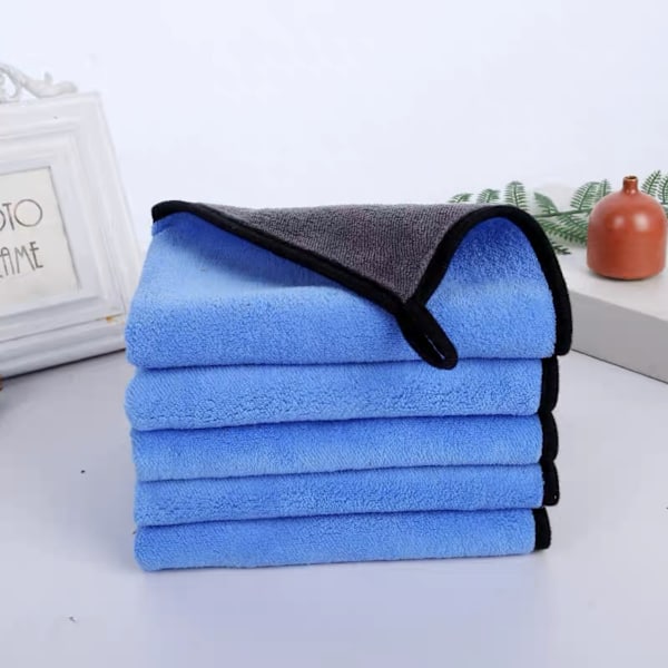 6-pack, 2-lagers förtjockade handdukar, luddfria superabsorberande handdukar, 40x30 cm