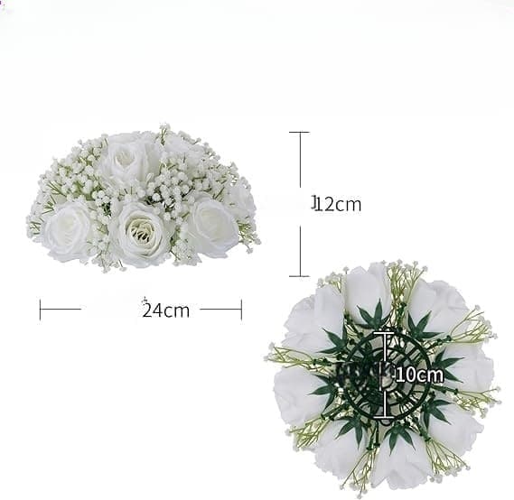 {YM}OBOSOE 2 stk. kunstige blomster – dekoration til bryllupper og hjemmefester white white