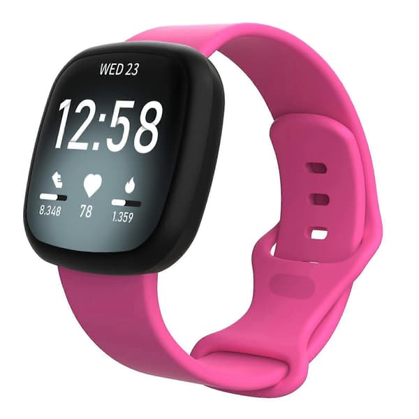 Fitbit Versa 4 / Versa 3 / Sense2 / Sense xDfind silikoninen ranneke Rose Red S