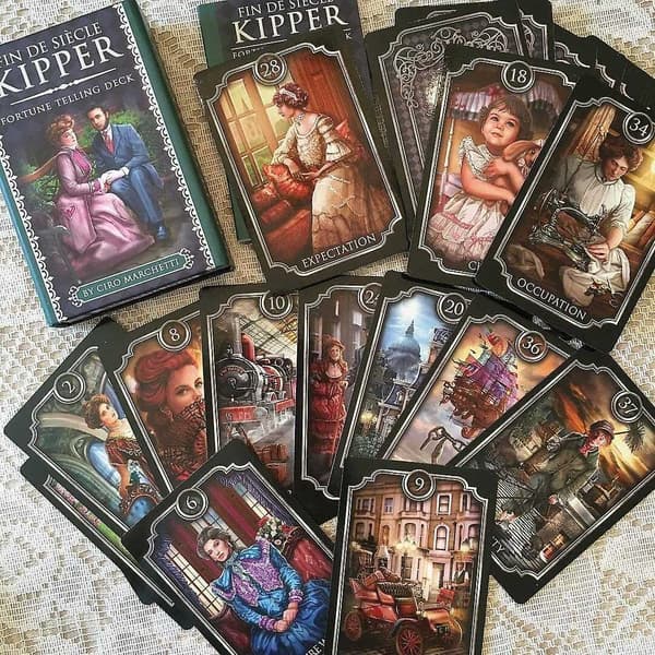 {YM}Fin de Siècle Kipper: Tarotkortlek Engelsk Version Spådom Ockult Orakel - WELLNGS