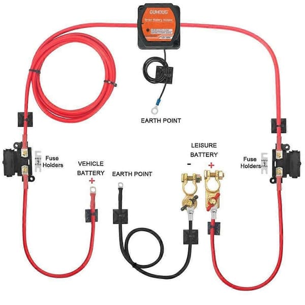 Färdigmonterat Batteri Split Charge Relä Kit 12V 140A Digital VSR Sense Husbil style1877