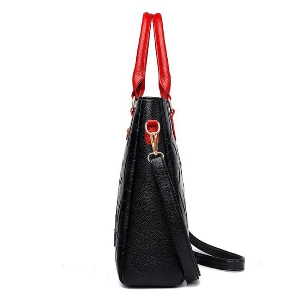 Handväska ny crossbody-väska stor kapacitet mjukt läder textur präglad axelväska dam