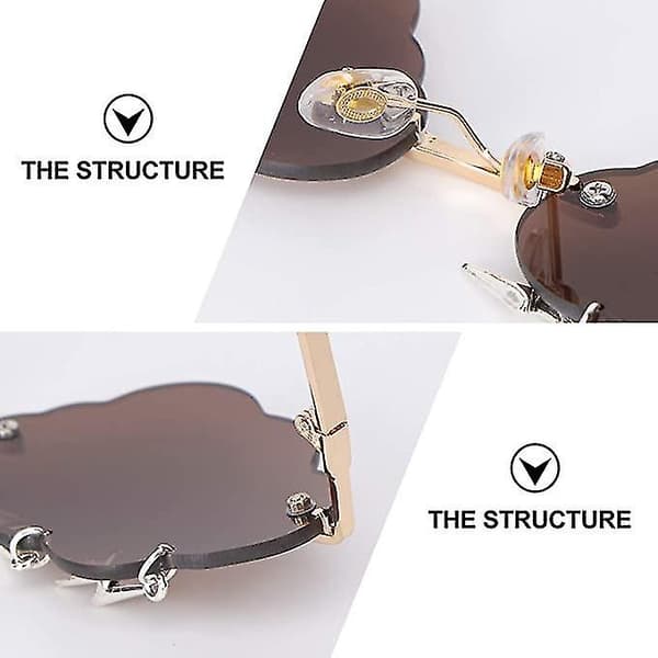 Bågfri UV-skydds solglasögon med molnform och flash pilotglasögon grå Coffee
