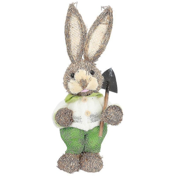 1 st halm handvävd kanin prydnad påsk trädgård halm kanin dekoration-1 Wyelv