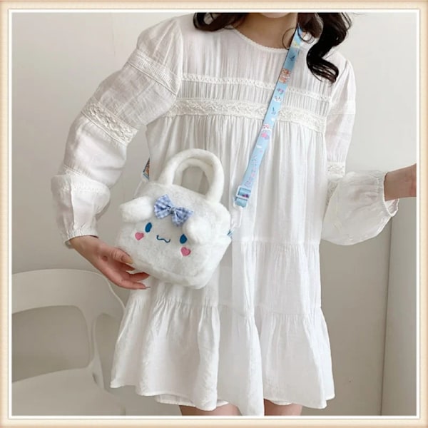 Kawaii Plysch Sanrio Väska för Barn Anime Cinnamoroll Plysch Ryggsäck white