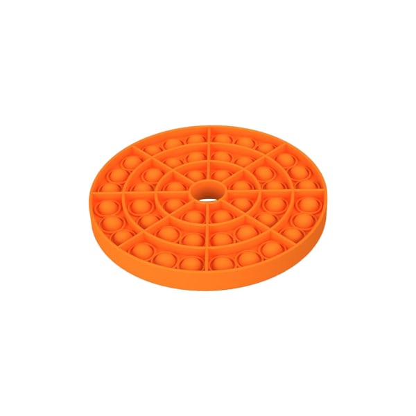 1 st silikon Push Bubble Fidget Toy Squeeze Sensory Toy Skola Roligt Rund Orange