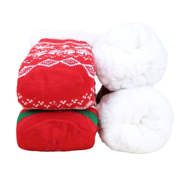Par Tykke Fleece Sokker til Kvinder, Velegnet til Efterår og Vinter Red One-size