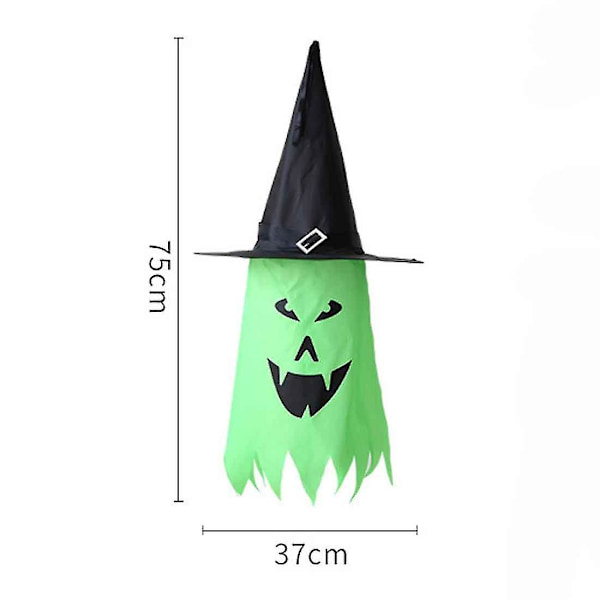 6-pakning Hengende LED-belyste heksehatter Glødende lysslynge Halloween-dekorasjon med stropp og spenne for kostymefest Cosplay Maskeradeball