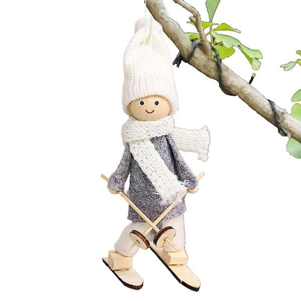 Julgranshängen Söta Släde Dekoration Skidåkningsdocka Hantverk Tomtar Ornament För Partydekor 3