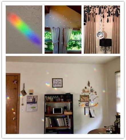 {YM}Klar stor glaskrystalkugle prisme regnbuemaker feng shui lampe