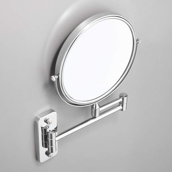 Rostfritt stål badrumsspegel 2 förlängda armar Väggmonterad ansiktssminkspegel 8 tums förstoring justerbar spegel |