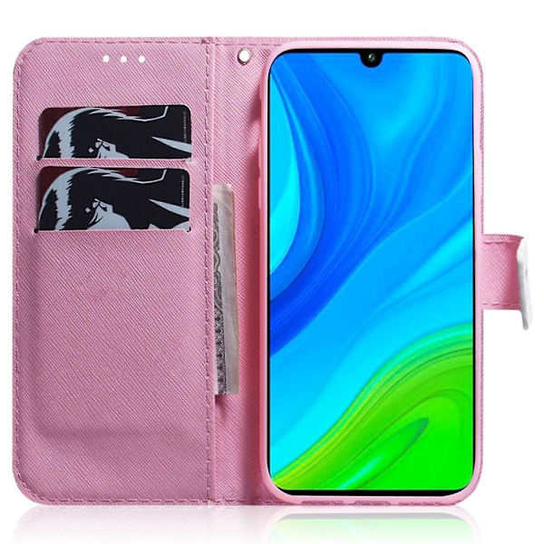 Magnetisk Lås Anti-fall PU-deksel Med Stativ Og Stropp For Din Xiaomi Poco M4 5g - Rosa Blomst