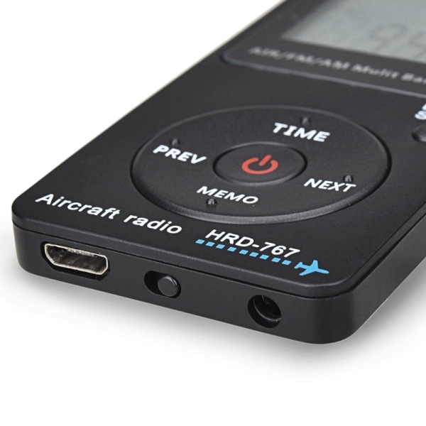 Fickradio för miniflygplan med portabel radiomottagare LCD-skärmlåsknapp FM/AM/radio med hörlurar