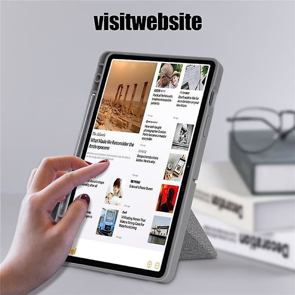 Magnetiskt fodral Kompatibelt med Samsung Galaxy Tab S7 S8 Plus S7 Fe Fodral Pennhållare Smart Vikbart Skydd Funda Para Kompatibelt med Galaxy Tab S7 Fodral Gray S8 11 inch
