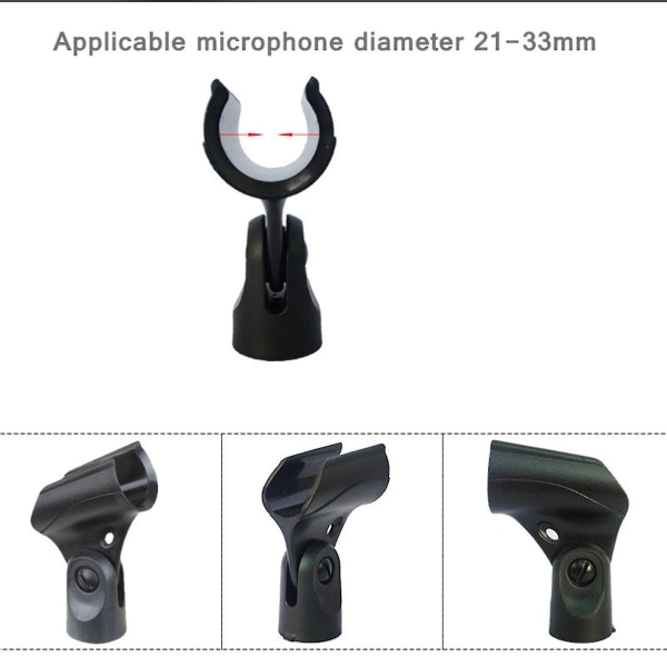 Fjäderklämma Mikrofonhållare Mikrofonadapter För 2,1-3,3 cm diameter mikrofon B