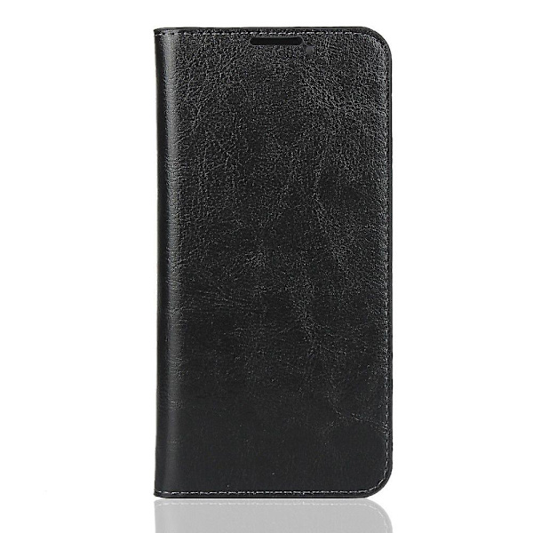Crazy Horse ægte læderetui med sort stativ til din Huawei Honor 20 Pro
