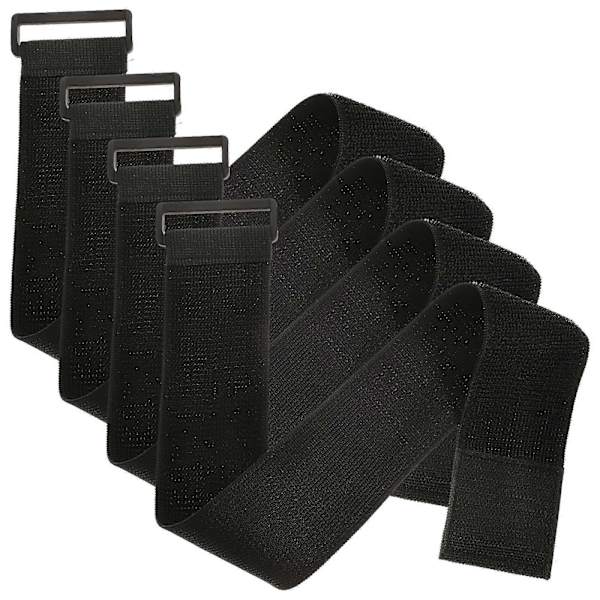 4 stk. borrelåsstropp elastisk stropp multifunksjonell stropp gjenbrukbar festestropp Black 50.00X5.00X0.50CM