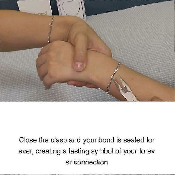 Permanent armbåndsett, parstil, rustfritt stål 925 sølvmateriale Silver