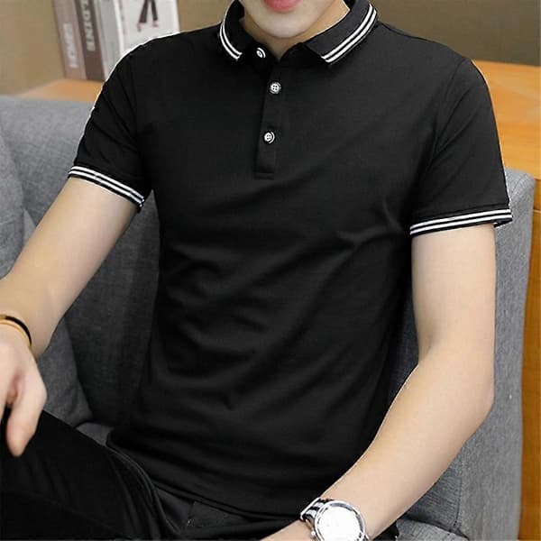 Miesten golf-poolopaidat lyhythihaiset Black L
