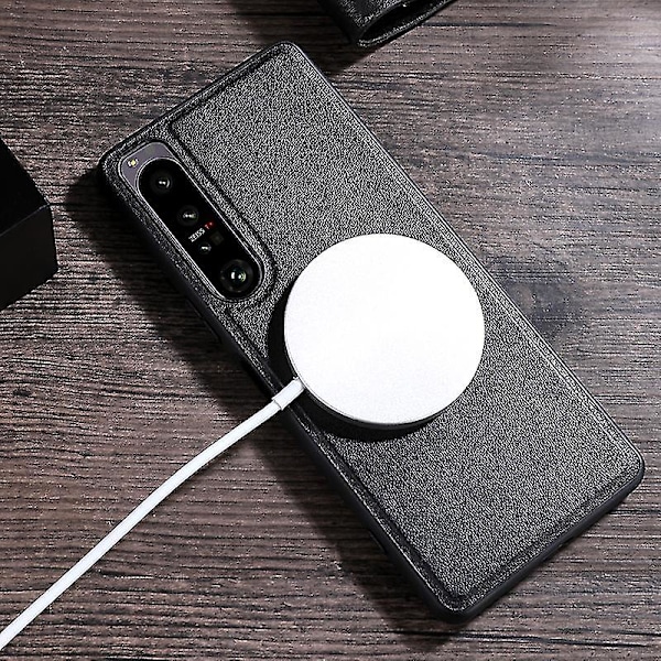Magnetiskt telefonfodral i läder för Sony Xperia 10 V, PC+TPU-skal kompatibelt med Magsafe