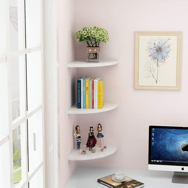 {YM}Corner Shelf, Corner Wall Shelf, Wall Mounted Shelf, Bookcases, 3