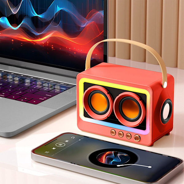 Elektronikpryl 360 Graders Stereo Ljudeffekt Ultralång Batteritid Cool RGB-belysning Stödjer Serie Spegel Transparent Skärm 5.3 Bluetooth Sou