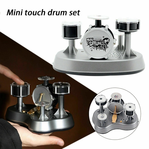 Mini Finger Trumset - Lekfullt Musikbordsspel - Touchtrummor med Ljus för Barn Jazz [HK] As shown