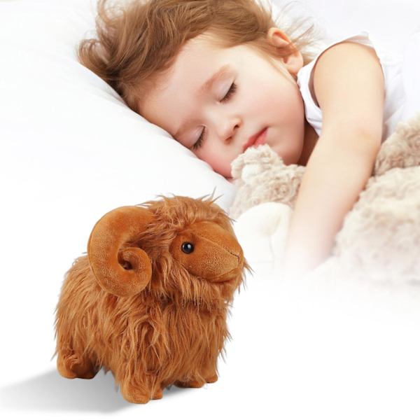 Søte Highland Sau Plush Dukker Anti-rynke Plysj Materiale Egnet For Barn Baby Brown