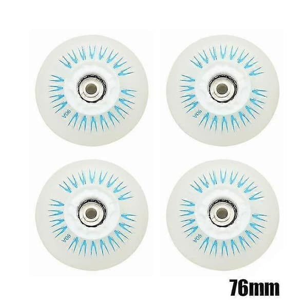 4 stk. Flash Inline Skate Hjul 90a LED Lysende Skate Hjul 80 76 72 68 White 68mm