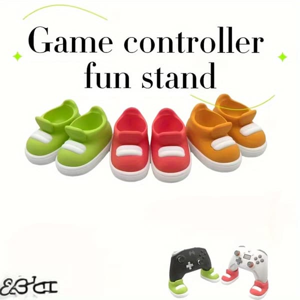 2 stk. Spilcontroller Stand - Farverig skoformet base, kompatibel med PS4 Black
