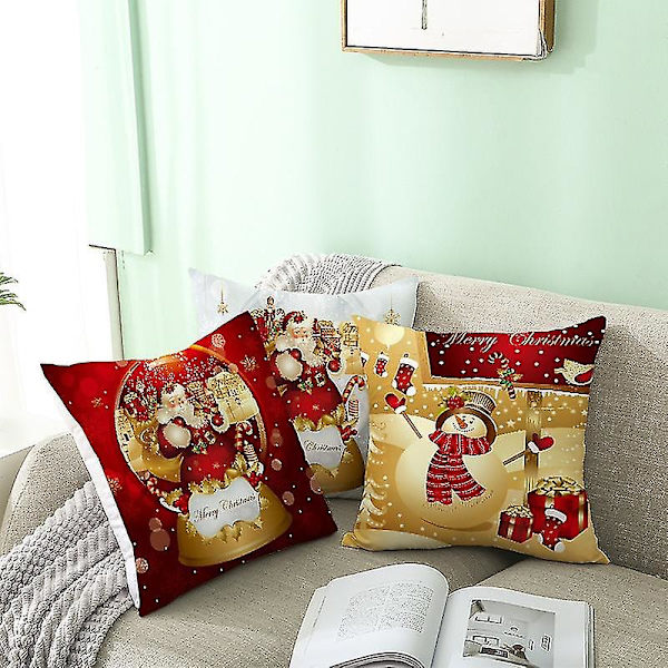 Jouluinen tyynynpäällinen Hyvää Joulua Koristeet Kotiin Joulupukki Tyynyliina Hyvää Uutta Vuotta Koriste Navidad Koristeet 5