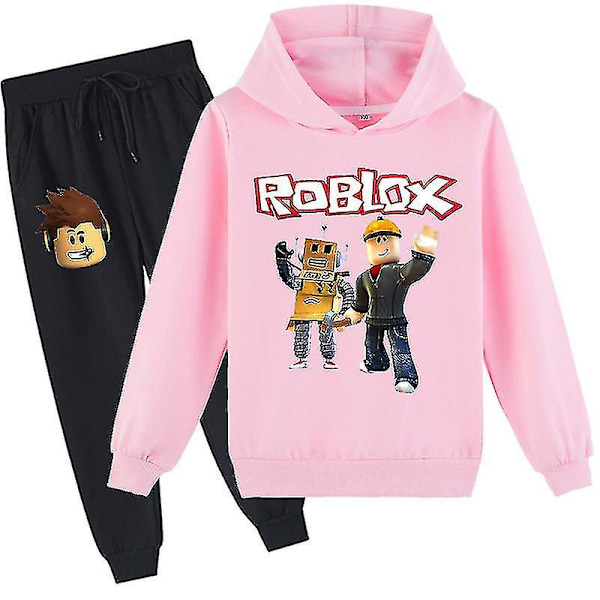 Laiqiankua Roblox Hoodie Kostym Barn Varm Hoodie Kläder Roblox Tryckt Hoodie Rosa Hög Kvalitet