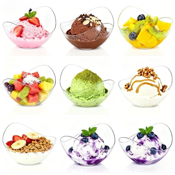 12 stk. transparente mousse-kakekopper, dessertskåler 12pcs