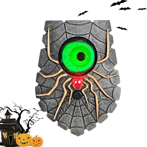 Halloween Horror Enøyd Dørklokke Dekor Edderkopp Med Lyd Skumle Roterende Øyne 16,3*12,4*6,1cm