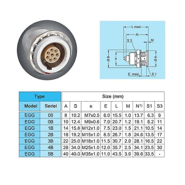FGG 0B 2-9 Pins 9mm For LEMO 2pin Aviation Connector Plugg og Sokkel, Push-Pull Selv-Lås Strømkabel Plug and Socket 2P