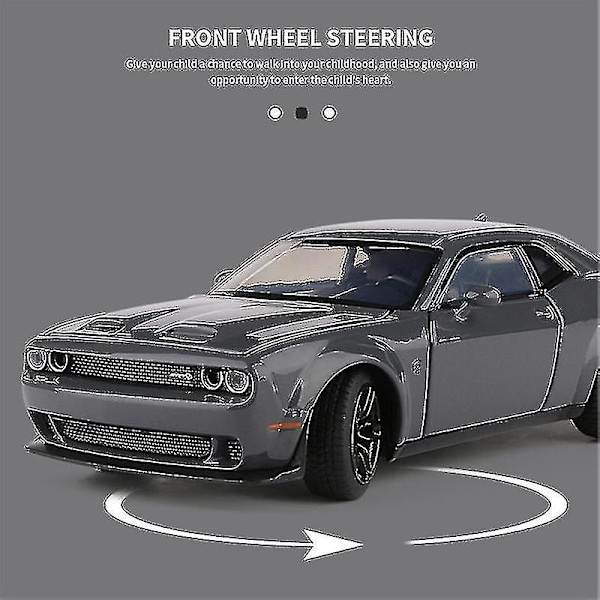 1:32 Dodge Challenger Srt Alloy Sportbilsmodell Diecast Toy Metal Muscle Car Model Simulering Ljud och ljus Barngåvor Hellcat Red