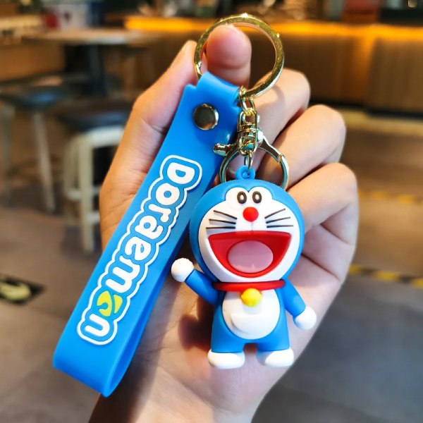 Doraemon Söt Dockhänge Anime Figurer Tinker Bell Cat Robot Cat Kawaii Mode Nyckelring Väska Nyckelring Hänge Födelsedagspresenter I style