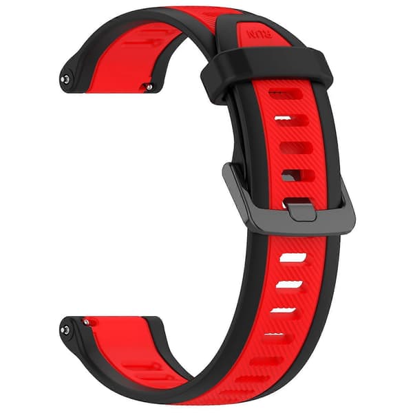 22 mm silikone urrem til Garmin Forerunner 255 Red Black