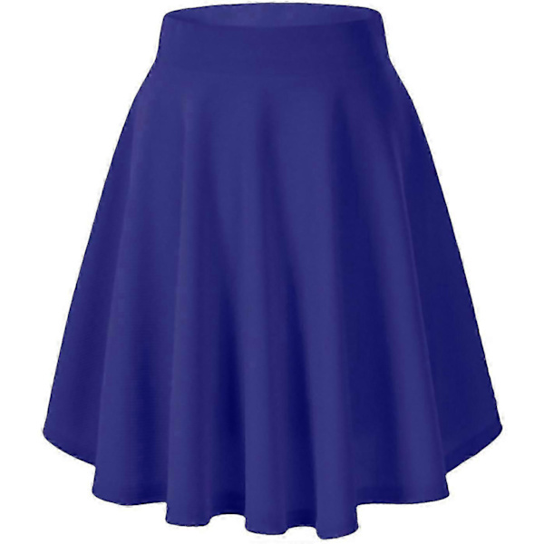 Dam Basic Mångsidig Stretchig Utsvängd Casual Mini Skaterkjol blue M