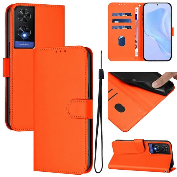 PU-deksel i solid farge for TCL 505 Orange