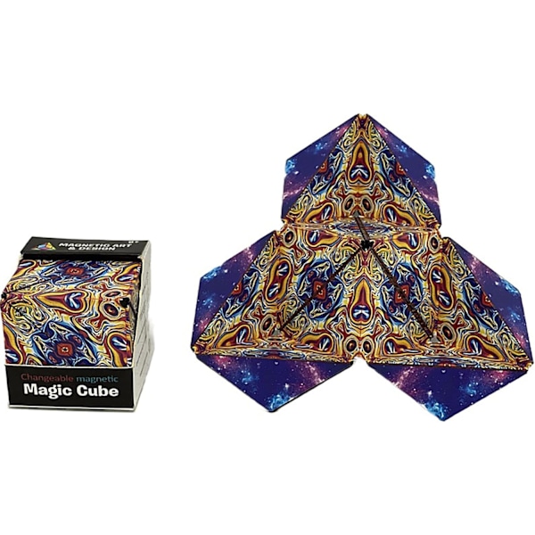 3D Magic Cube, Infinity Flips Magnetiske Kuber 72 Former Fidget Legetøj til Børn Voksne Anti Stress Formskiftende Kasse Puslespil Legetøj (Farve D)