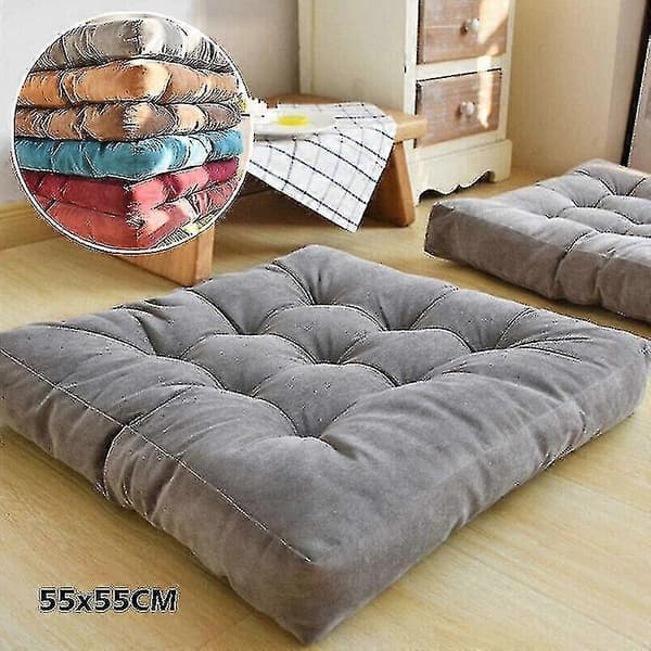 Firkantede Tykke Fløjls Sofa Stolehynder Sæde Stor Gulvmåtte Have Spisepude Blue