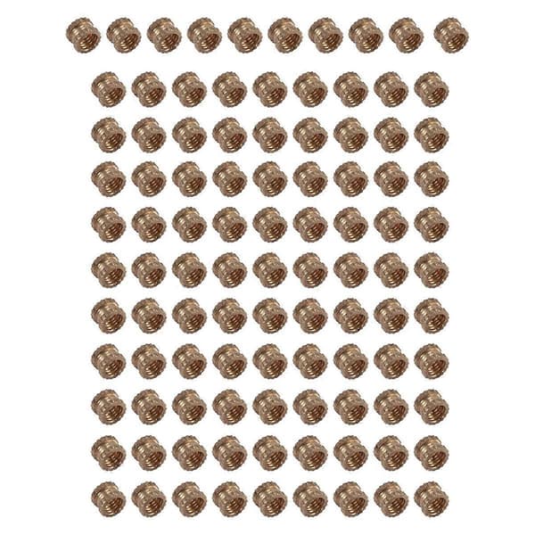 M3 x 3mm Sisäkierre Messinki Rihlattu Kierrettävä Lisäke Upotusmutterit 100KPL
