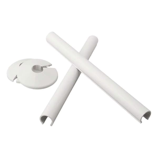 2-pack Rör Radiator Rörskydd Hylsa 15mm Kragar Klipp Passform Badrum Krom white